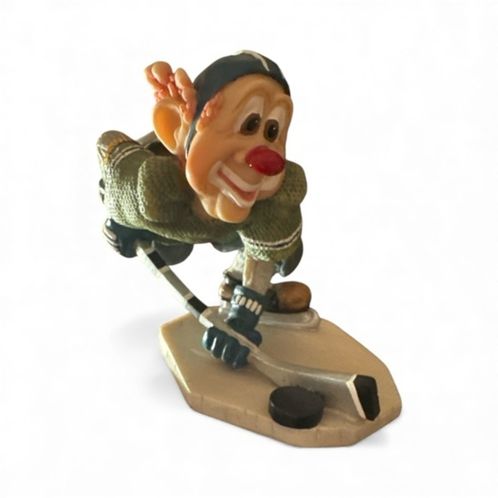 Hockey Clown Player Figurine Collectible- Green and Blue Slapstix Hot Shot NWT